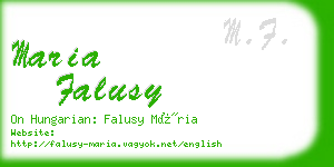 maria falusy business card